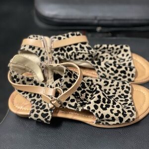 Blowfish Leopard Print Sandals with Tan Straps